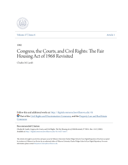 Congress, the Courts, and Civil Rights: The Fair Housing Act of 1968