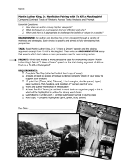 Martin Luther King, Jr. Nonfiction Pairing with To Kill a Mockingbird