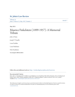 Maurice Finkelstein - St. John`s Law Scholarship Repository