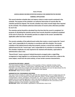 Judicial Branch Retention Schedule 01/06/2011