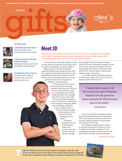 Meet JD - St. Louis Children`s Hospital