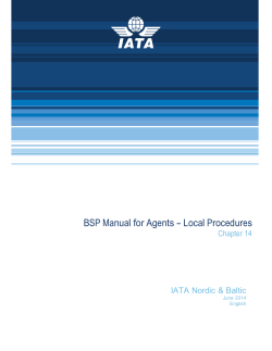 BSP Manual for Agents - Local Procedures