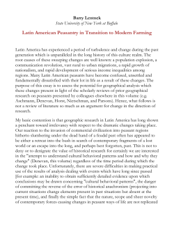 Latin American Peasantry in Transition to Modern Farming