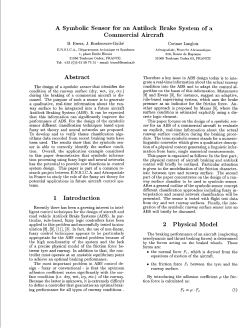 A Symbolic Sensor for an Antilock Brake System of a Commercial