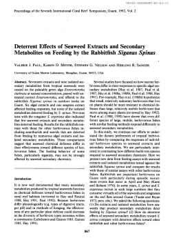Deterrent Effects of Seaweed Extracts and Secondary Metabolites