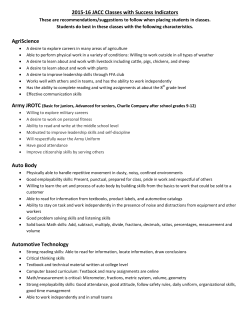 2015-16 JACC Classes with Success Indicators AgriScience Auto