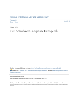First Amendment--Corporate Free Speech