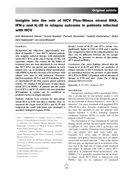 Insights into the role of HCV Plus-/Minus strand RNA, IFN