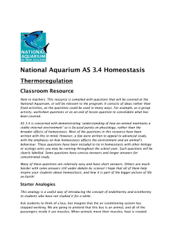 National Aquarium AS 3.4 Homeostasis
