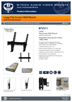 B-TECH AUDIO VIDEO MOUNTS BTV511 Large Flat Screen Wall