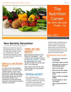 May 2015 Newsletter - New Horizon Foods Inc.