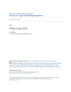 Gideon Did - Penn Law: Legal Scholarship Repository