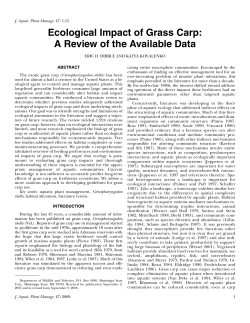 Ecological Impact of Grass Carp - Aquatic Plant Management Society