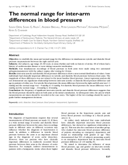 The normal range for inter-arm differences in blood pressure
