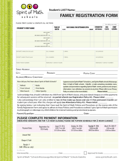 FAMILY REGISTRATION FORM