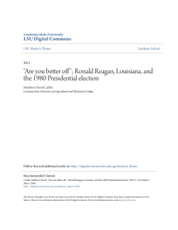 Ronald Reagan, Louisiana, and the 1980 Presidential election