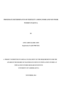 PROXIMATE DETERMINANTS OF FERTILITY AMONG POOR AND