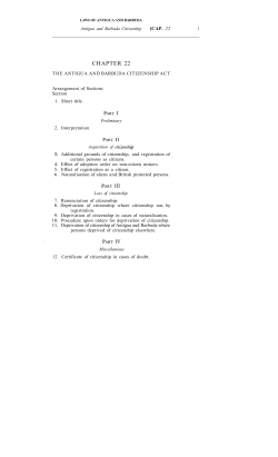 CHAPTER 22 - Government of Antigua and Barbuda LAWS