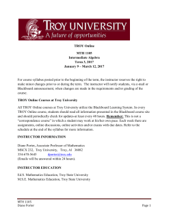 TROY Online MTH 1105 Intermediate Algebra Term