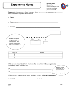 Exponents Notes