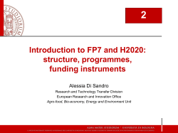 Introduction to the Programme.