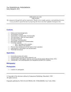 The TRANSSEXUAL PHENOMENON Harry Benjamin, M.D.