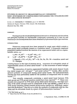 STUDIES IN GROUP IV ORGANOMETALLIC CHEMISTRY XXX
