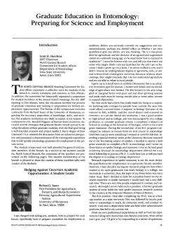 Graduate Education in Entomology: Preparing for Science and
