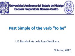 Past Simple of the ver &ldquo;to be&rdquo;