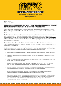 johannesburg sets the stage for world class comedy talent featuring