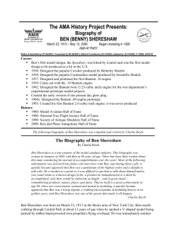 Biography of BEN SHERESHAW - Academy of Model Aeronautics