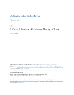 A Critical Analysis of Holmes`s Theory of Torts