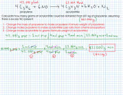 propylene acrylonitrile Calculate how many grams of acrylonitrile