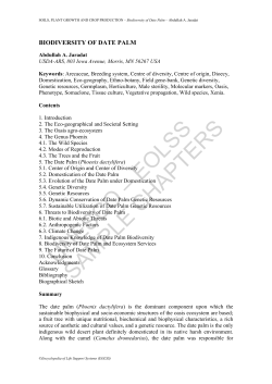 Biodiversity of Date Palm