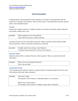 End Punctuation - San Jose State University