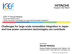 Atsushi Nishioka Challenges for large scale renewables integration