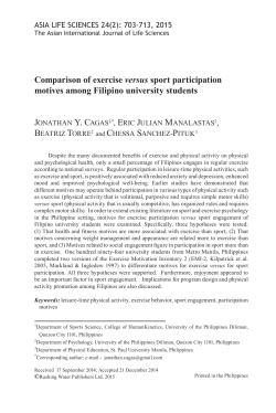 Comparison of exercise versus sport participation motives among