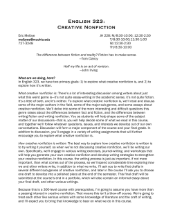 English 323: Creative Nonfiction