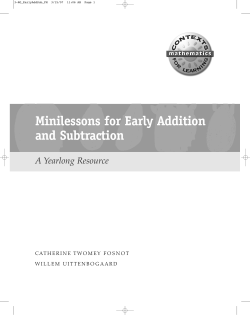 Minilessons for Early Addition and Subtraction