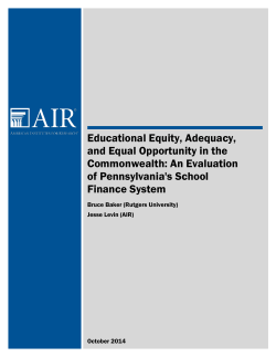 Educational Equity, Adequacy, and Equal Opportunity