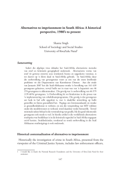 Alternatives to imprisonment in South Africa: A - NWU