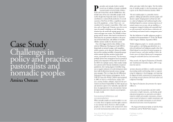 Challenges in policy and practice: pastoralists and nomadic peoples