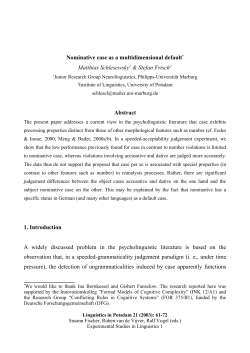 Nominative case as a multidimensional default
