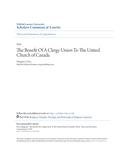 The Benefit Of A Clergy Union To The United Church of Canada