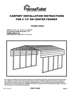 carport installation instructions for 4 1/2` on center