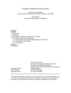 DYNAMIC YARDSTICK REGULATION*