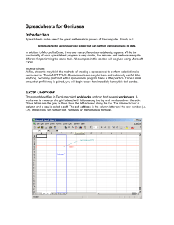 Spreadsheets for Geniuses