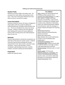 Adding and Subtracting Decimals