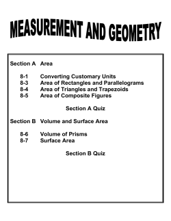 Section A Area 8-1 Converting Customary Units 8