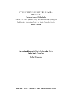 International Law and China`s Reclamation Works in the South